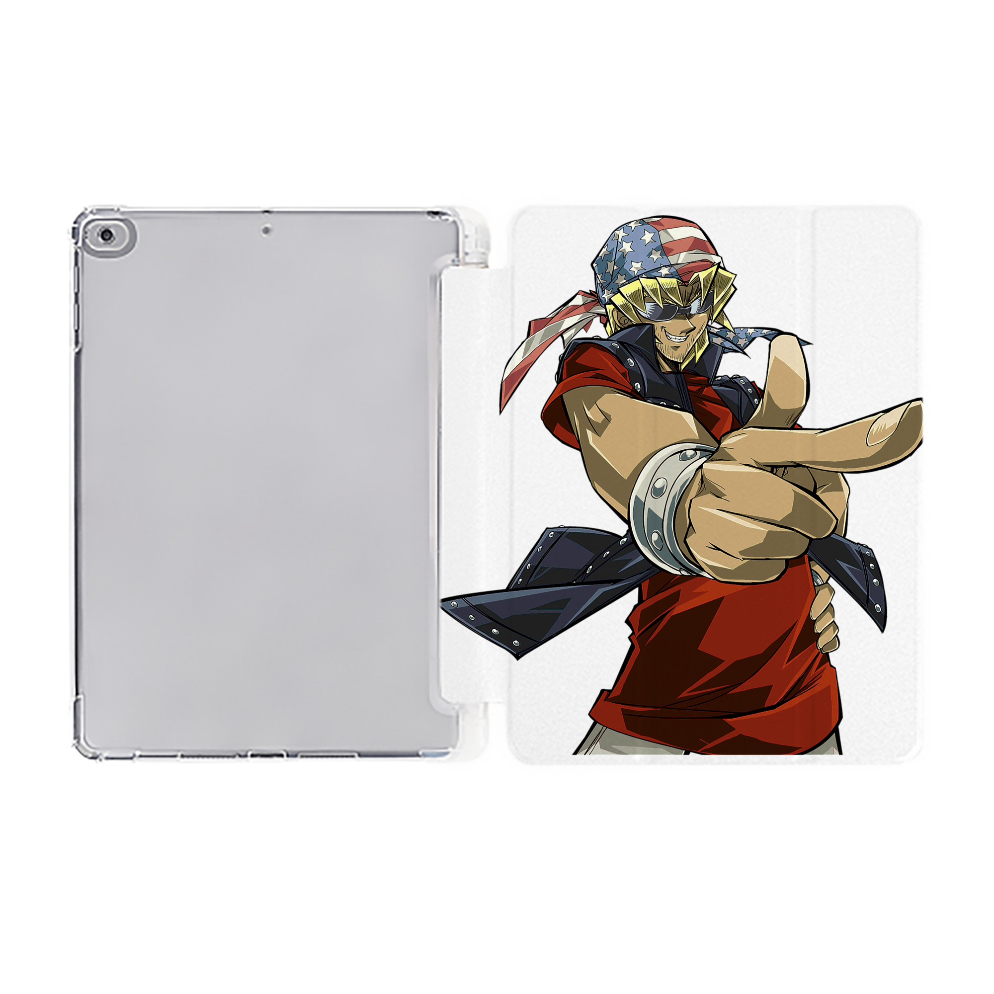 （画像用） 遊☆戯☆王 Yu-Gi-Oh! IPad ケース ペン収納付き 三つ折りスタンド PUレザー×シリコン 対応機種9.5/10.5/10.9インチ